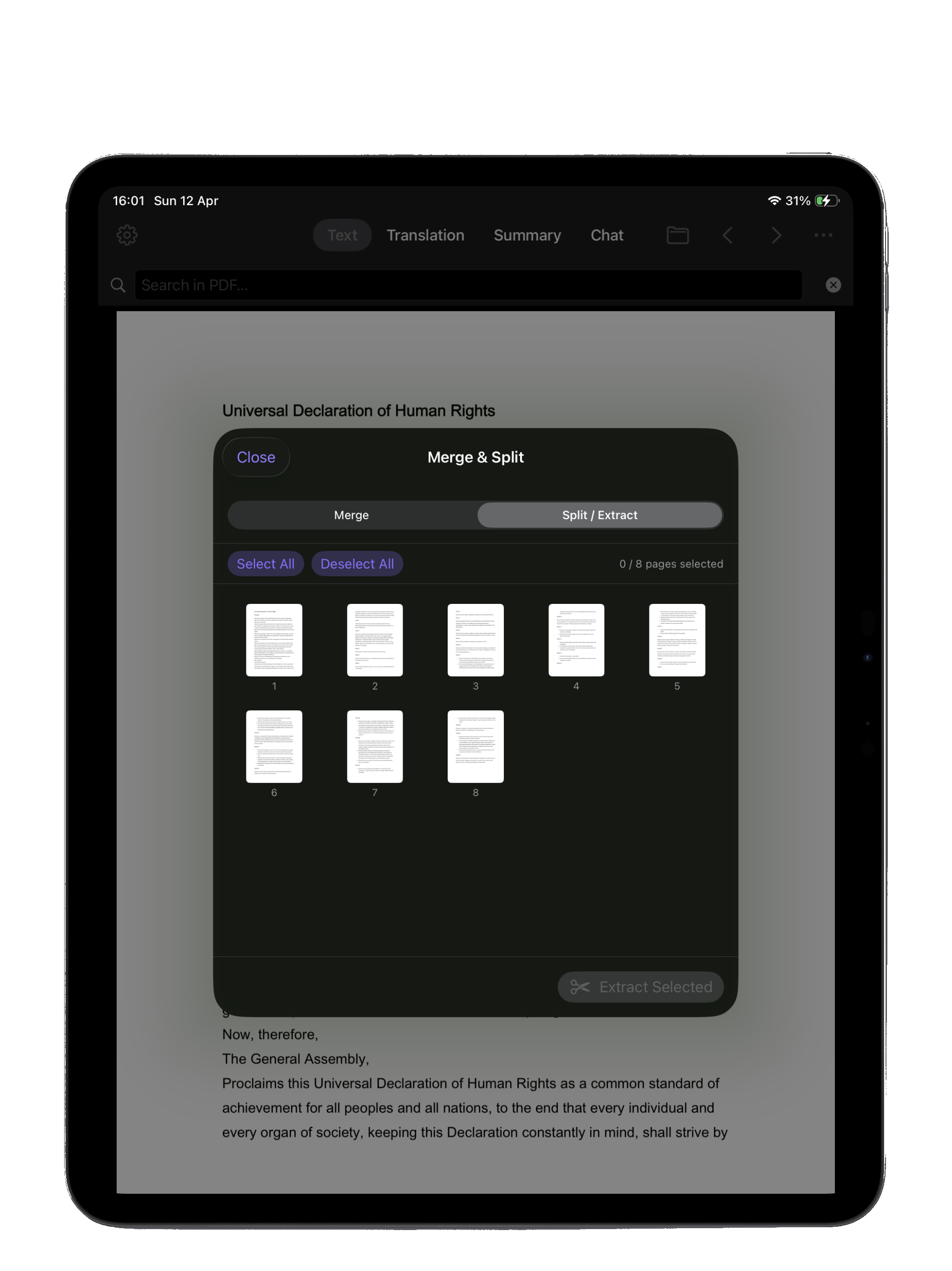 Split View on iPad
