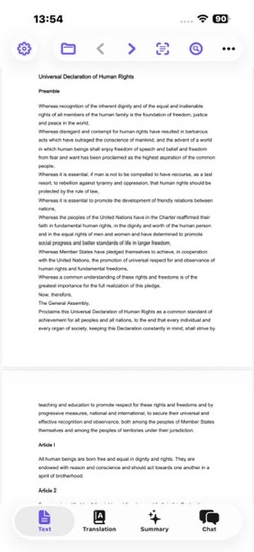 Reading a PDF on iPhone