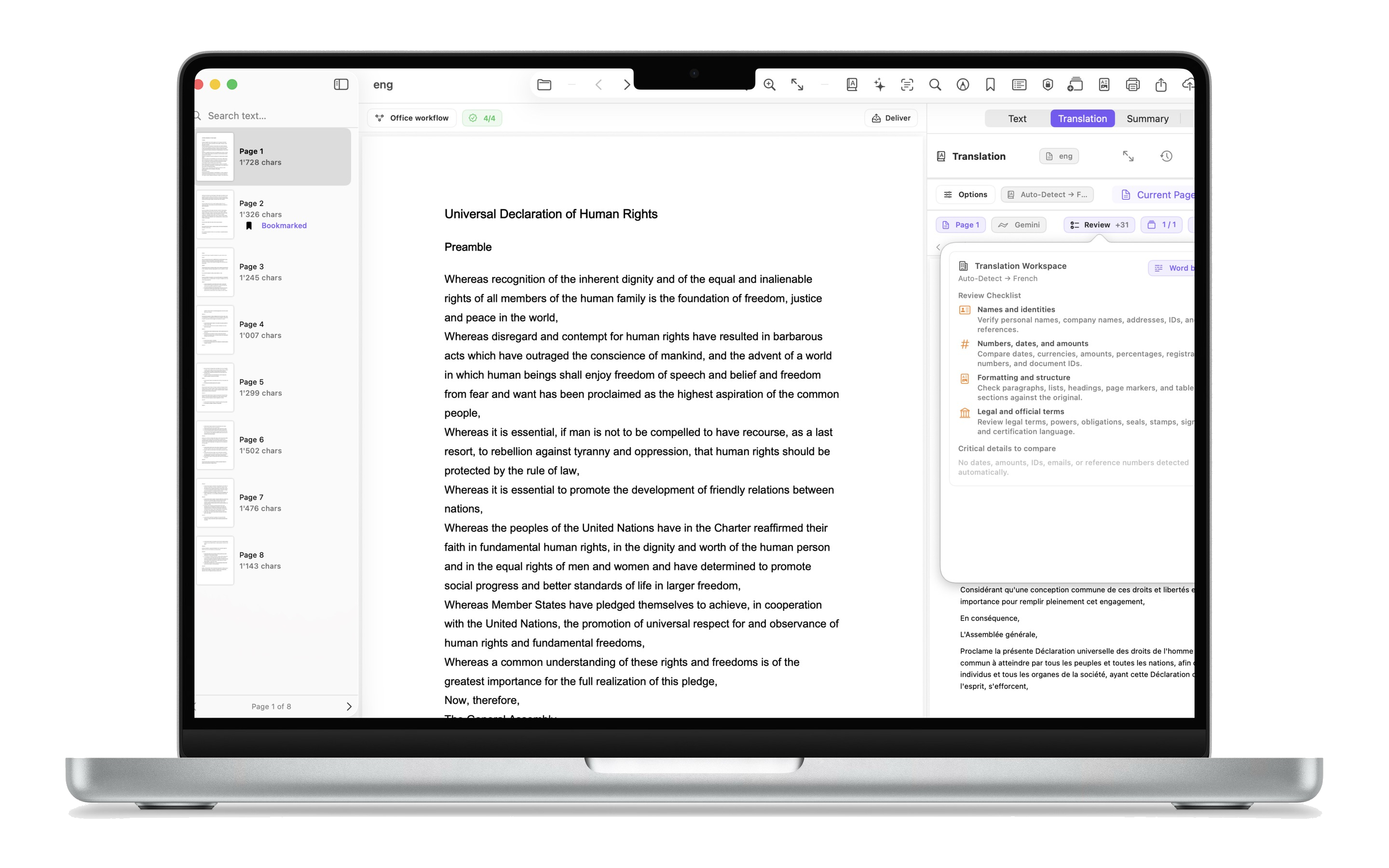Translation Review with critical details on Mac