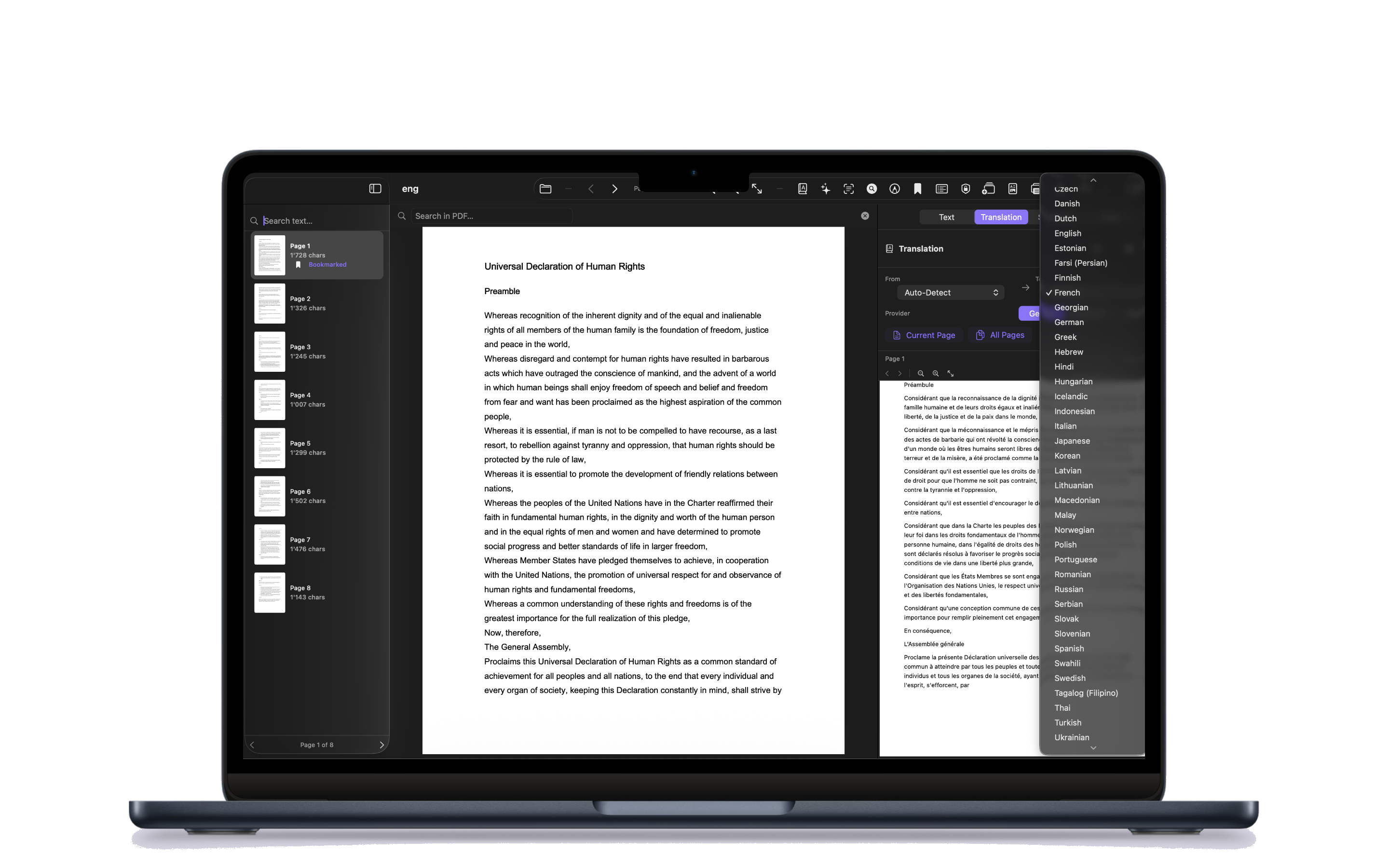 Translate PDF on Mac