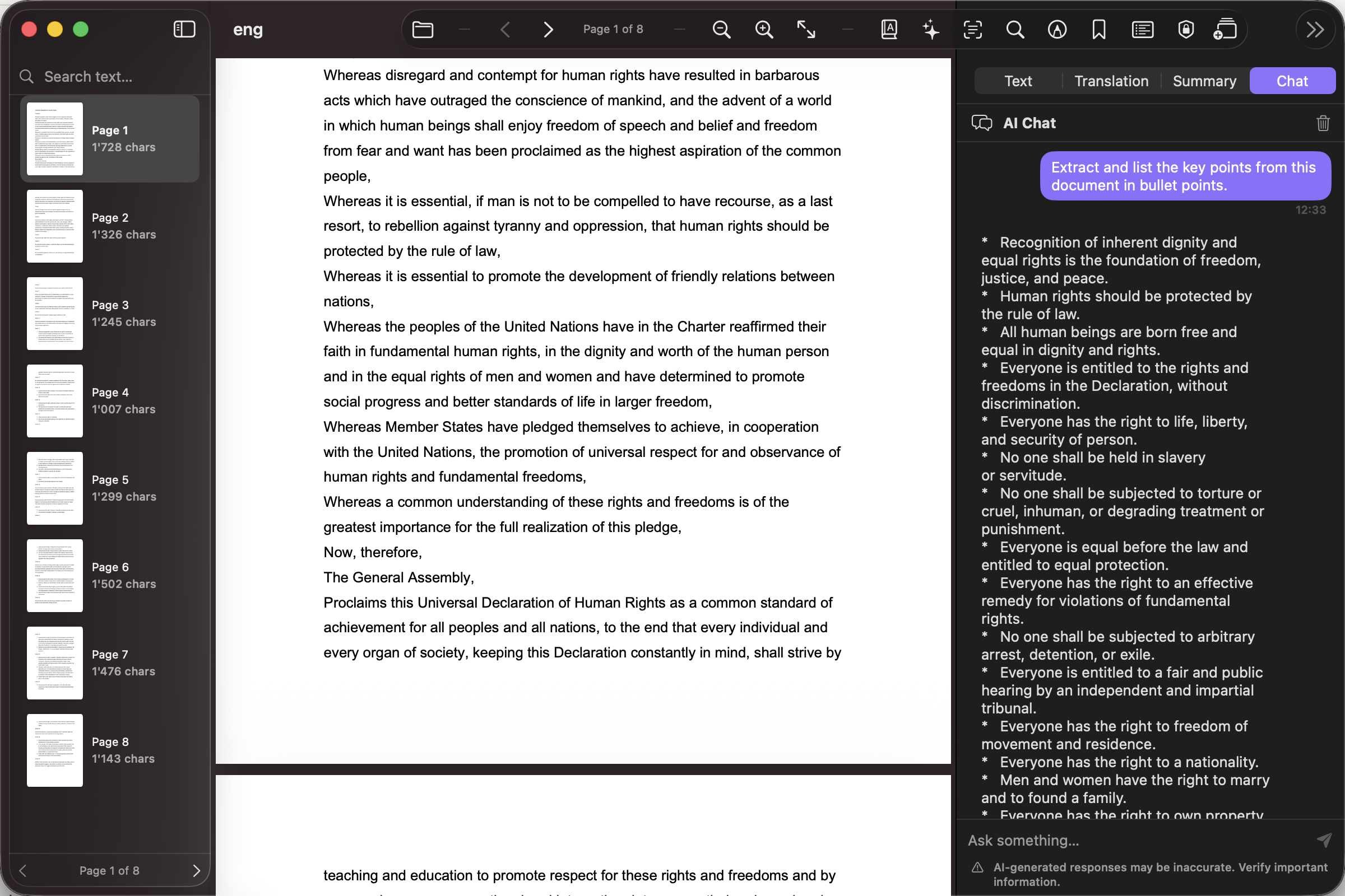 Chat with PDF — Ask questions about your document