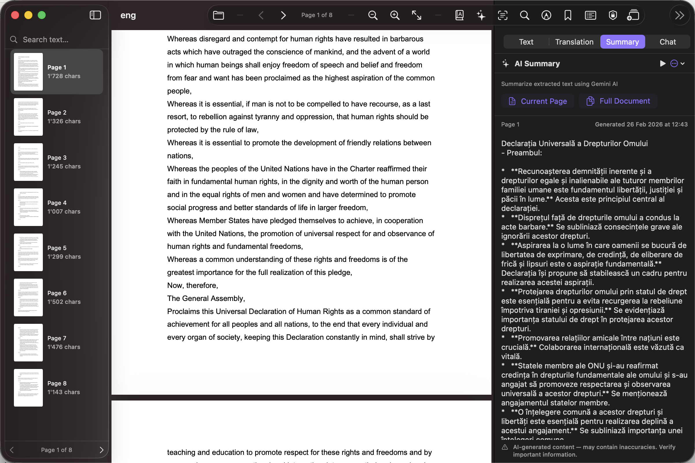 AI Summary — Get instant document summaries